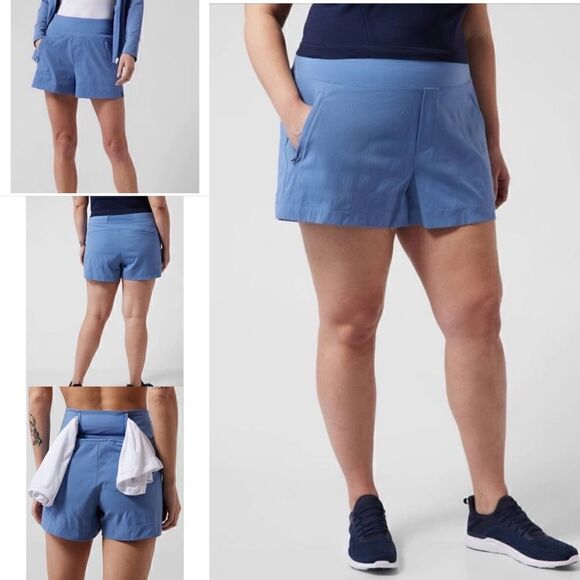 NWT Athleta Trekkie North Shorts in Cottage Blue - Size 18 - Picture 4 of 10